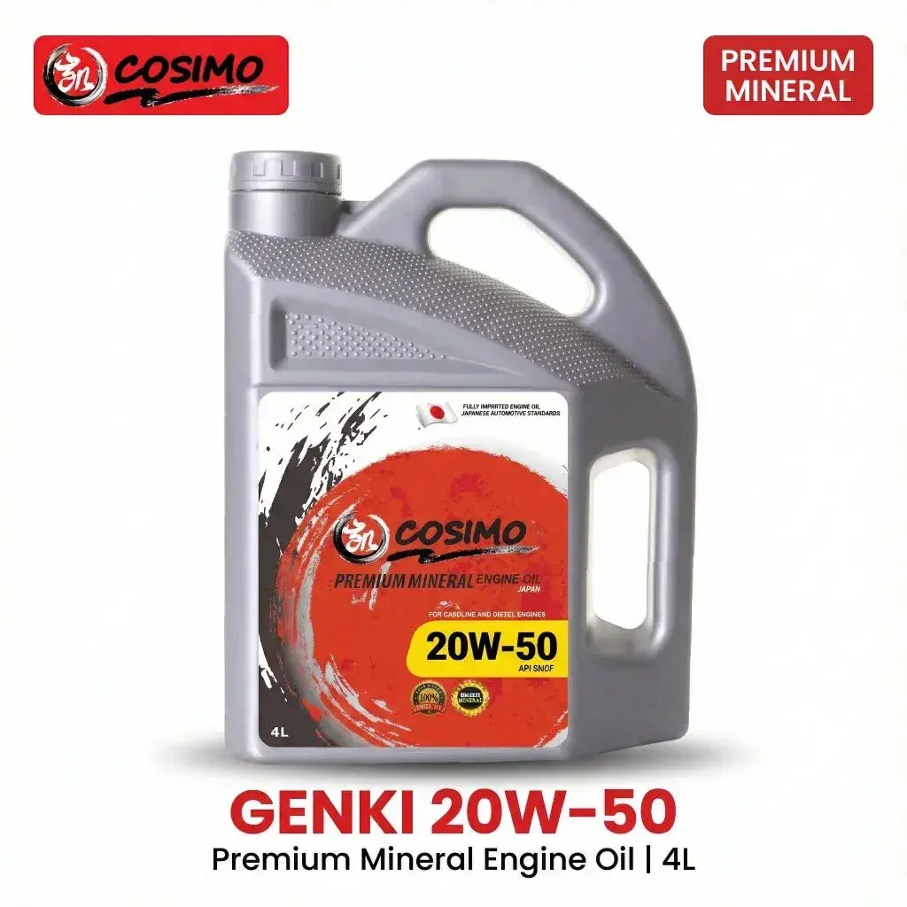 Cosimo COSIMO GENKI 20W-50 Premium Mineral Engine Oil (4L) - Genki Series Premium Japanese Lubricant Engine Oil