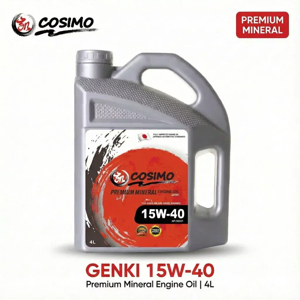 Cosimo COSIMO GENKI 15W-40 Premium Mineral Engine Oil (4L) - Genki Series Premium Japanese Lubricant Engine Oil